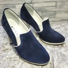 【美品】✨DIANA ダイアナ 23cm パンプス ネイビー スエード 青×白