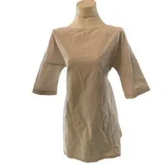 ワンピース チュニック ストライプ 長袖 薄手