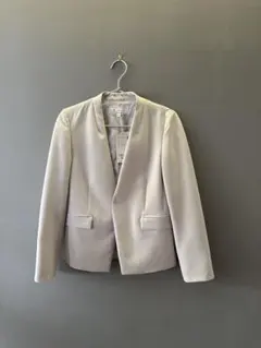 ROPE PICNIC ノーカラージャケット 34 ライトグレー