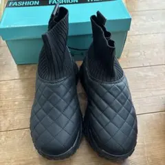 ニットブーツ　黒　23.5 ソックスブーツ