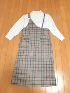 THE SHOP TK ジャンパースカート　チェック　タイトスカート