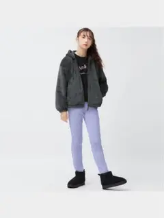 GU GIRLSフェイクファーフーディジャケット(長袖)