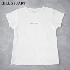 ジルスチュアート【M】半袖Tシャツ コンパクトフィット ロゴ刺繍 クルーネック