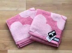新品【MARY QUANT】ハンドタオル　フラワー柄　ピンク　2枚セット