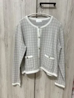 index ニットカーディガン　ツイード風　ラメ