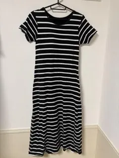 【美品】ブラ付き ルームウェア 黒と白　ボーダー Lサイズ しまむらのサムネイル