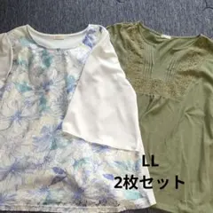 5分袖　トップス　LL　2枚
