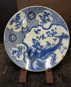 染付 大皿 飾り皿 松竹梅文様 木箱付き 染付 大皿 飾り皿 松竹梅文様 木箱付き - メルカリ