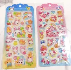 【正規品】《2枚》ドロップジュエリーシールまじかるみゅーちゃんふわふわラビちゃん