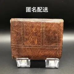 TAKEO KIKUCHI タケオキクチ 二つ折り財布 レザー ブラウン