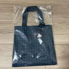 新品 familiar ファミリア トートバッグ 青 ギンガムチェック 小