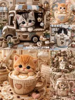 PARADISEパネル生地　 猫柄 P577