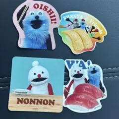 スシロー　パペットスンスン　コラボステッカー　4種類