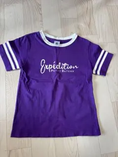 Petit Bateau 4ans 104cm紫 ストライプ袖 Tシャツ
