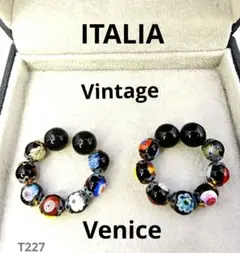 ヴィンテージイタリア製ベネチアガラスビーズイヤリング