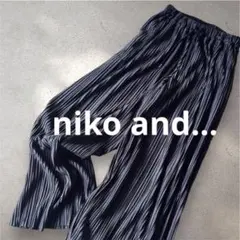 niko and… プリーツ ワイドパンツ ネイビー サイズ4 ゆったり 大きめ
