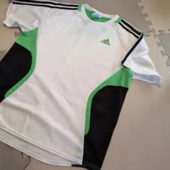adidas Tシャツ L ホワイト/グリーン/ブラック