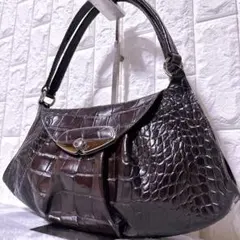 【極美品】FURLA ワンショルダー クロコ ターンロック シルバー金具 Y2K