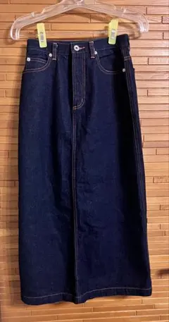 ネイビーデニム ストレートシルエット ロングスカート
