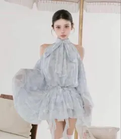 Darich ダーリッチ シフォン ワンピース / FL / サックス 水色 - メルカリ