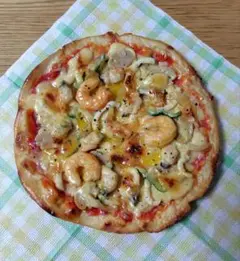 食品サンプル　シーフードピザ ／ 実物大　ピザ