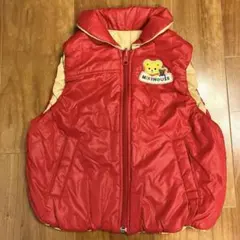 ミキハウス　リバーシブル　ジャンパー ベスト　中綿　110 赤 ベージュ