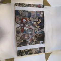 多色花柄刺繍 帯