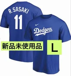 NIKE ドジャース 佐々木朗希 ネーム＆ナンバー Tシャツ ブルー　L 半袖のサムネイル