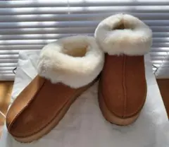ファー 厚底ショートブーツ ムートン 23cmぐらい※本文参照