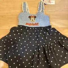 ミニー刺繍の水玉ワンピース 95cm