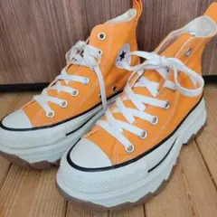 Converse オレンジ 厚底ハイカットスニーカー