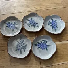 花柄八角形皿 5枚セット