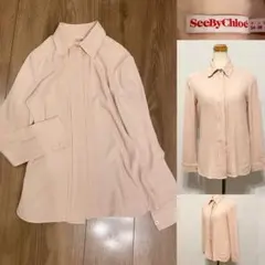 SEE by CHLOE シーバイクロエ　長袖ブラウス　ピンクベージュ　Mのサムネイル