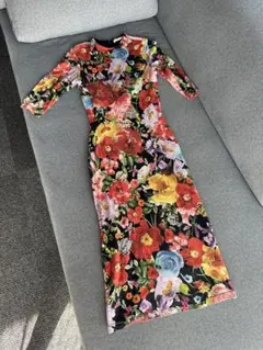 alice + olivia フラワープリント ロングワンピース