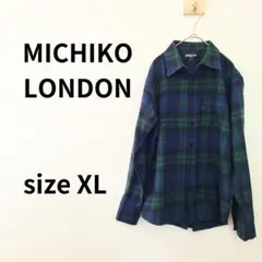 MICHIKO LONDON ボタンダウン　シャツ　チェック　LLサイズ　906のサムネイル