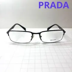 美品 PRADA メガネ VPR 51UV-D 度入り ハーフリム ユニセックス - メルカリ