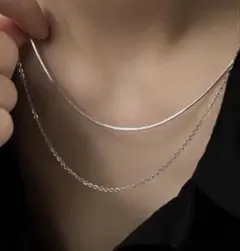 2連ネックレス シルバー　スネークチェーン　匿名配送　上品