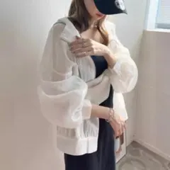 【新品】UVカット シアーパーカー 日焼け対策 ホワイトのサムネイル