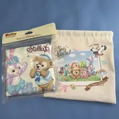 新品未使用ダッフィーとフレンズ タオル巾着2点セット