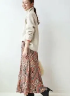 【お値下げ】relume ペイズリー柄ロングフレアスカート