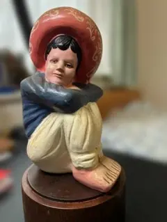 【希少】メキシコ製 ヴィンテージ 貯金箱 シエスタ 陶器 土人形 レトロ