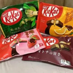 ★【4種】キットカット チョコ 菓子 4袋セット 抹茶 苺ショコラ オレンジ