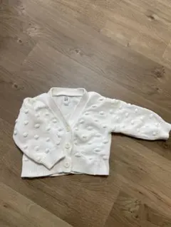 GAP ホワイトドット編みカーディガン 12-18ヶ月