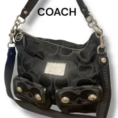 COACH ショルダーバッグ ポピー 2way シグネチャー Y2K ブラック
