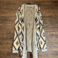 ROXY 幾何学模様 カーディガン
