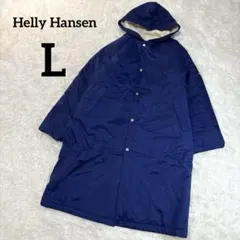 ヘリーハンセン ダウンコート ベンチコート ネイビー L 裏起毛 フーディー