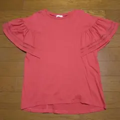 a.v.v 半袖 Tシャツ M フリル袖 オレンジっぽい色味のサムネイル