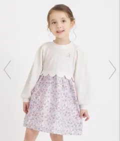 新品未使用　アプレレクール　ワンピース　スカラップドッキングワンピース