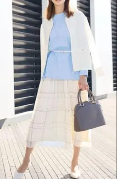 新品タグ付✨25SS 自由区　SHIHOさん着用　フレアスカート　チェック　38