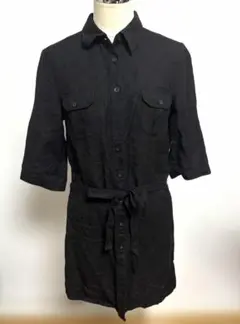 Ray BEAMS レイ ビームス シャツ ワンピース 5分袖 黒
